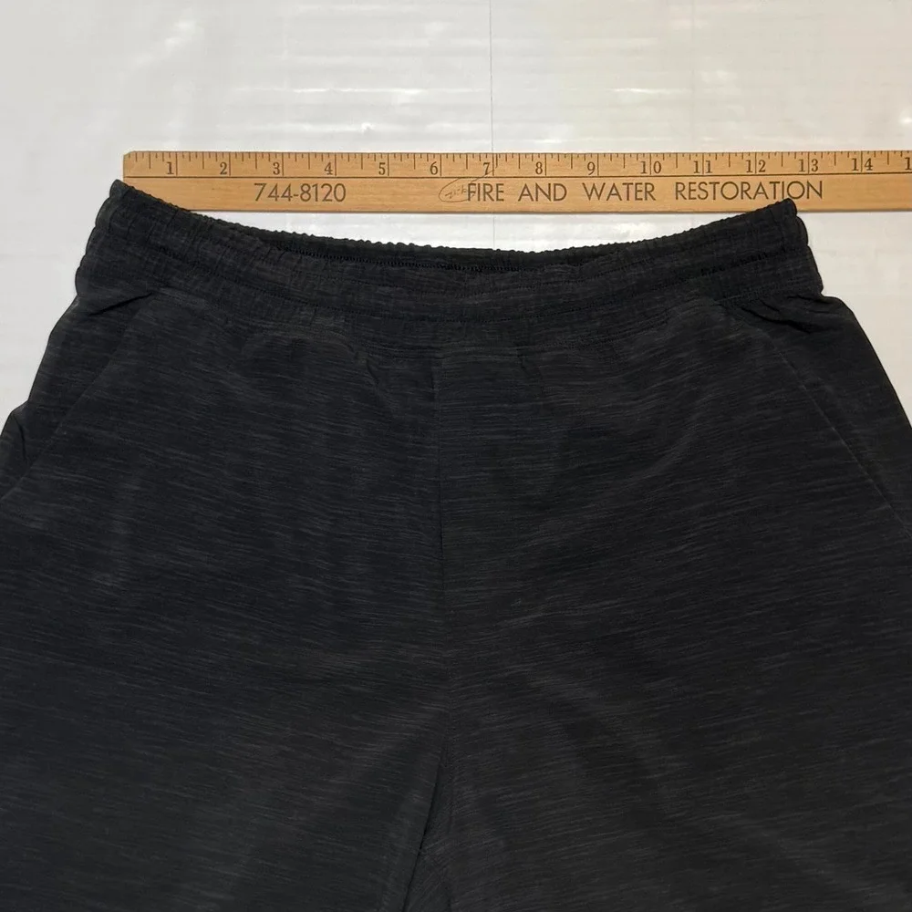Lululemon Mens Pace Breaker Athletic Shorts Black Heathered Space Dye Gym 9 Inch